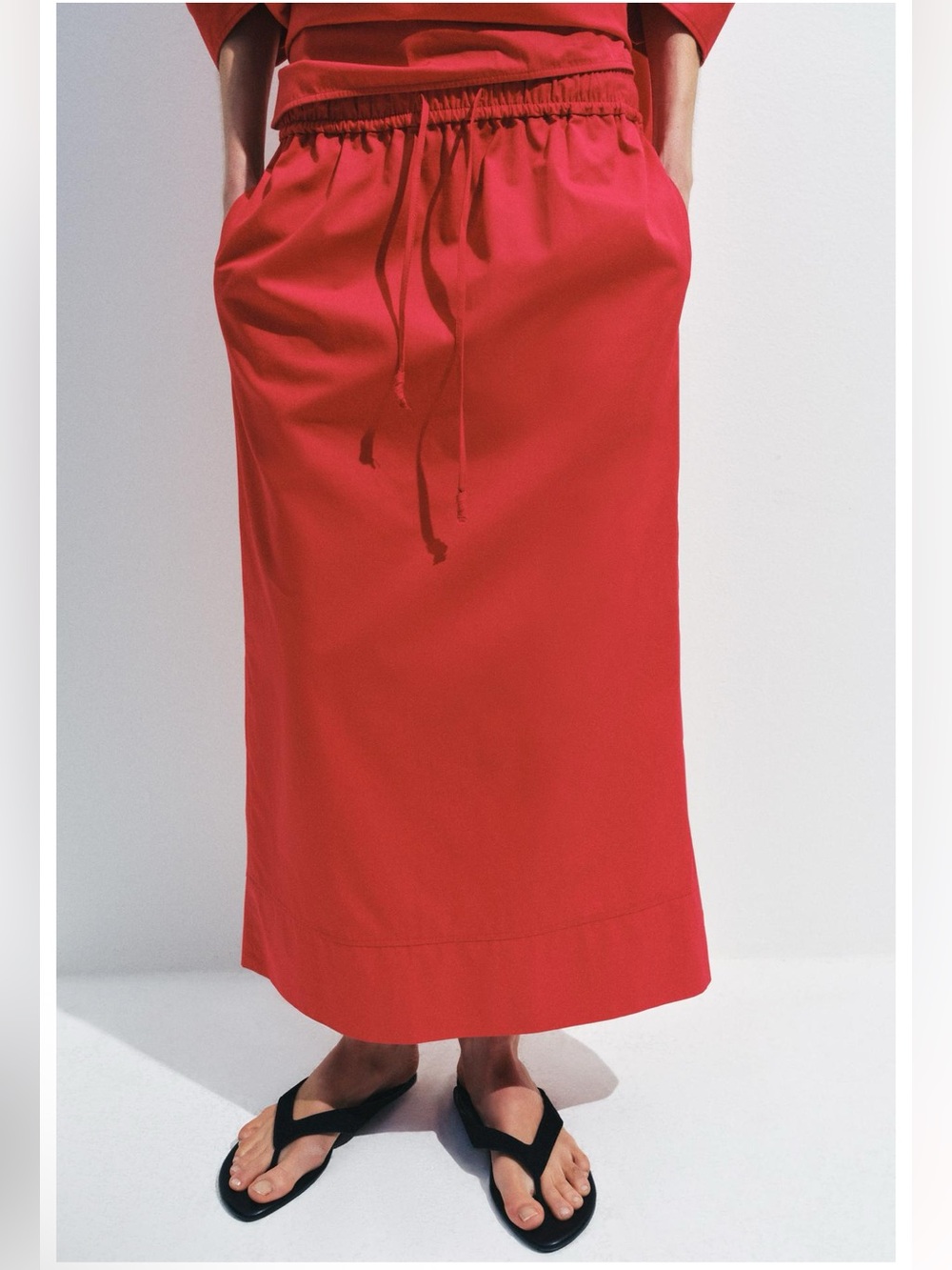 ZARA ZW COLLECTION POPLIN MIDI SKIRT SIZE XS - Picture 4 of 16